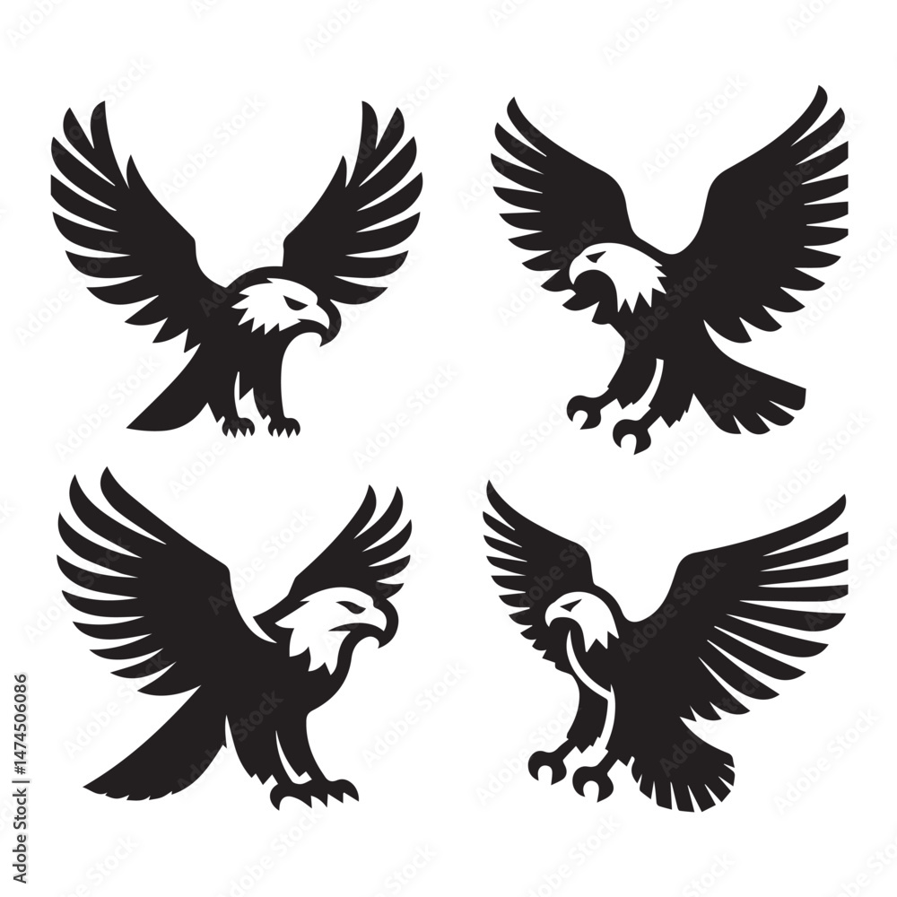 Obraz premium Eagle Bird Silhouettes Pack