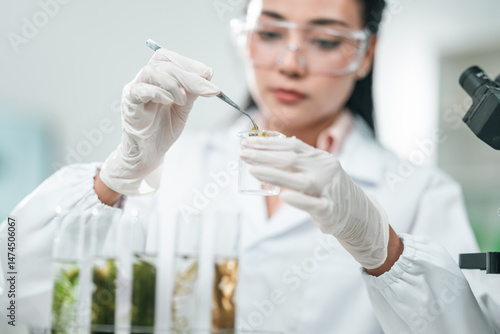 Scientists examining plant ...