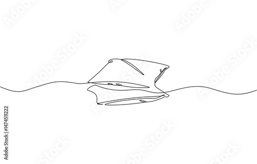 Pillow continuous one line drawing, One single line drawing of a pillow, Pillow Line Icon, Outline Symbol Vector Illustration, One single line drawing of a pillow on a white background.