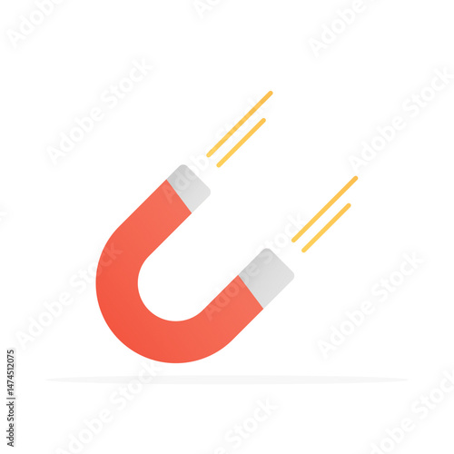 magnetic icon, colored flat vector. modern and minimalist design.