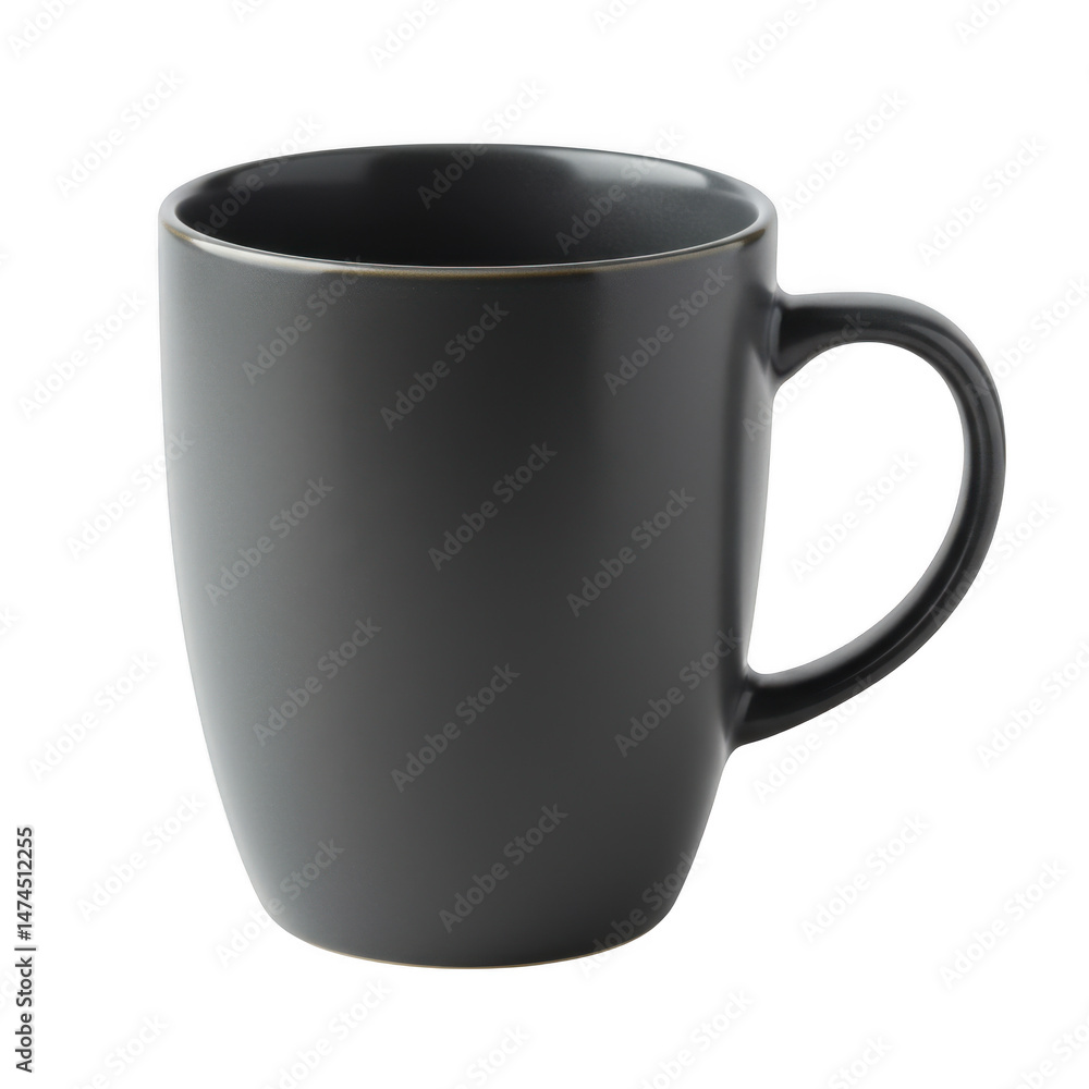 Dark Gray Ceramic Coffee Mug on Dark Gray Ceramic Coffee Mug on