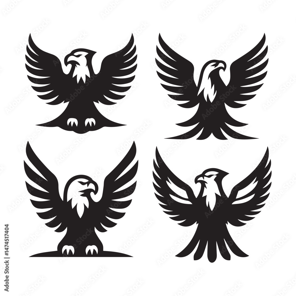 Obraz premium Stylized Eagle Icons Vector