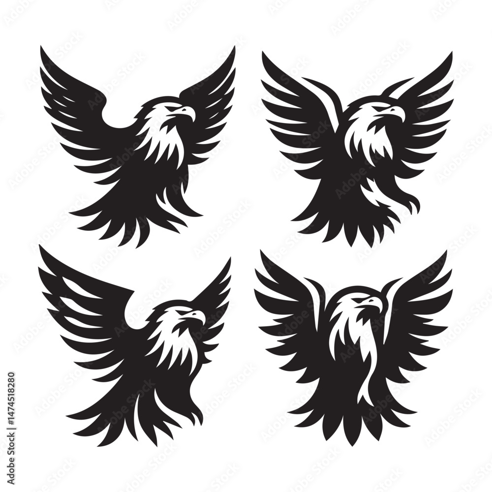 Fototapeta premium Stylized Eagle Icons Vector