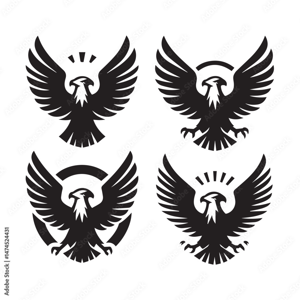 Obraz premium Vector Eagle Shapes in Black