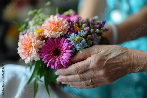 Wallpaper Mural bouquet of flowers held by elderly in hospital Torontodigital.ca
