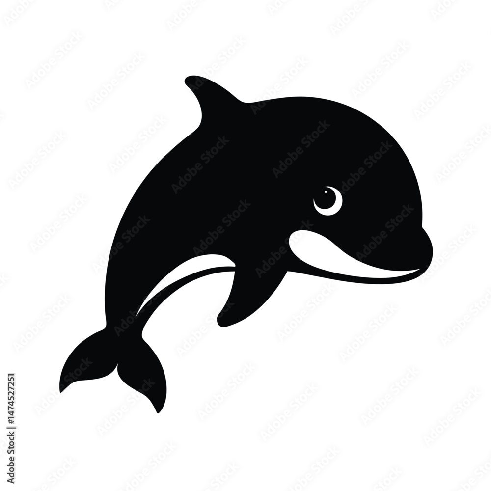 Obraz premium beluga head black silhouette