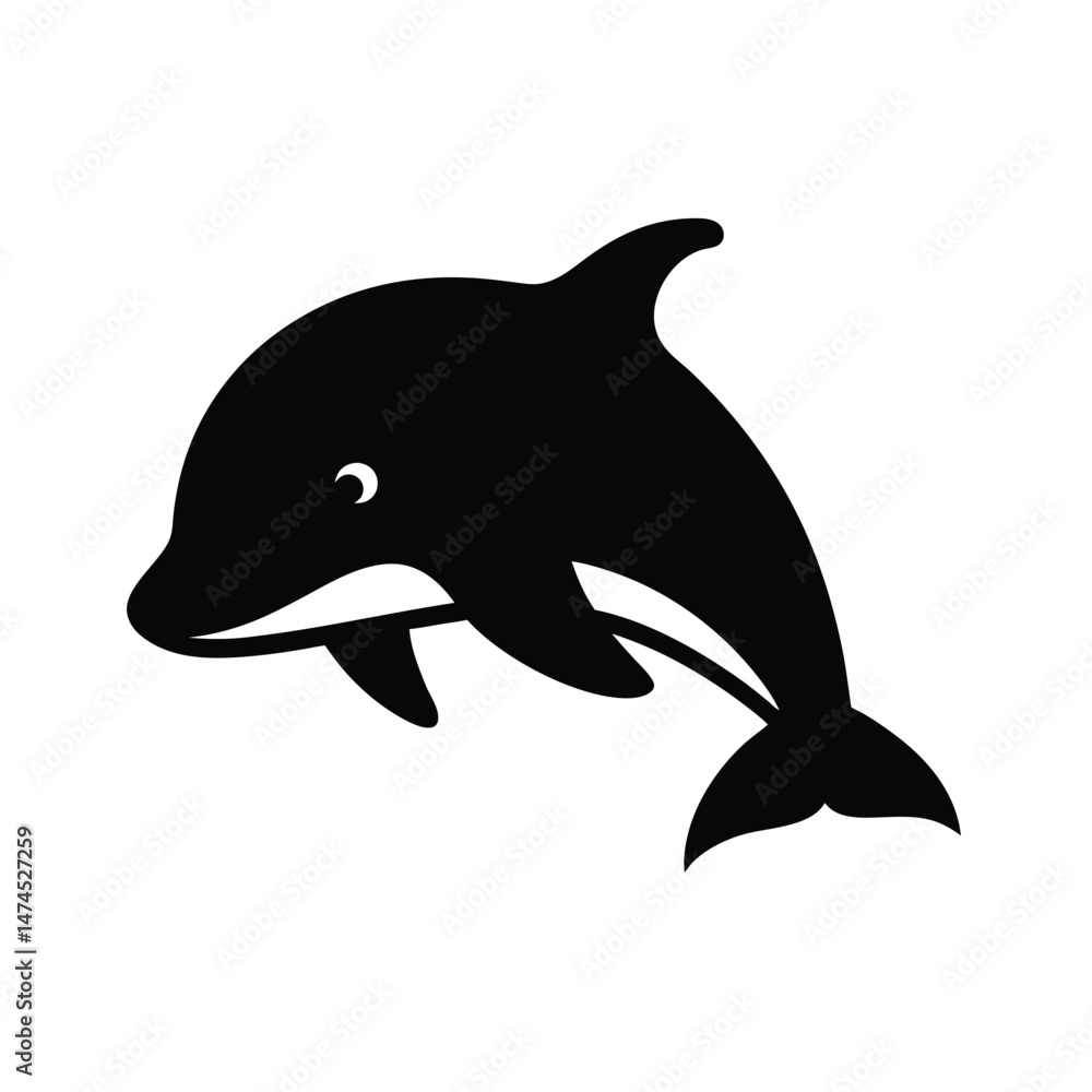 Fototapeta premium beluga head black silhouette