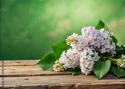 Lilac Bouquet on Rustic Wood: Soft Bokeh Photography