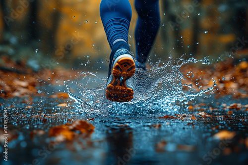 Wallpaper Mural Close up runner shoes with water splash Torontodigital.ca