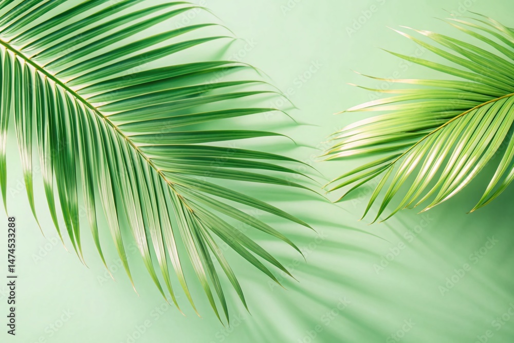 Obraz premium Lush Scenic Palm Trees, Tropical Paradise, Macro Detail, Isolated Background
