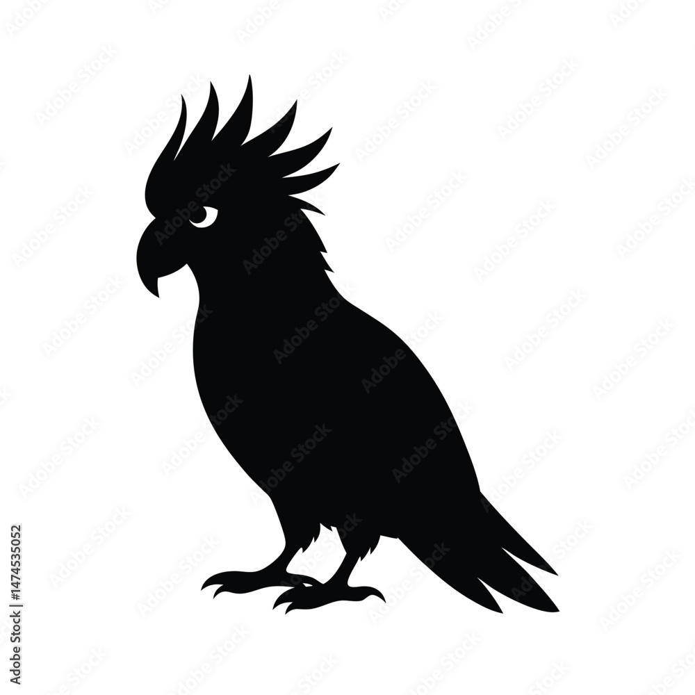 Fototapeta premium cockatoo black head silhouette