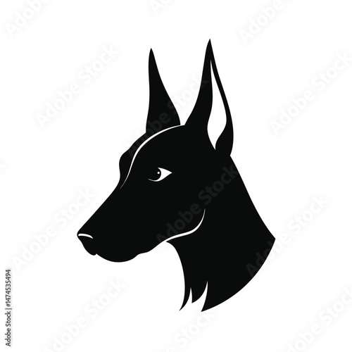 doberman black head silhouette 