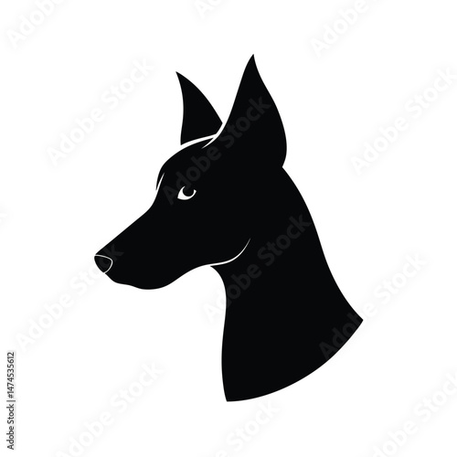 domestic dog black head silhouette