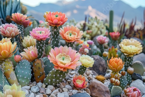 Wallpaper Mural Desert bloom, vibrant cacti and succulents in flower Torontodigital.ca