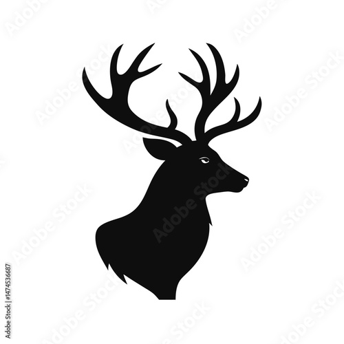 elk black head silhouette
