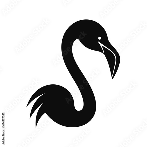 flamingo black head silhouette 