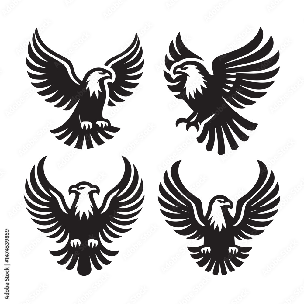 Obraz premium Eagle Symbol Silhouettes Bundle