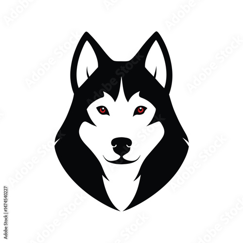 husky black head silhouette