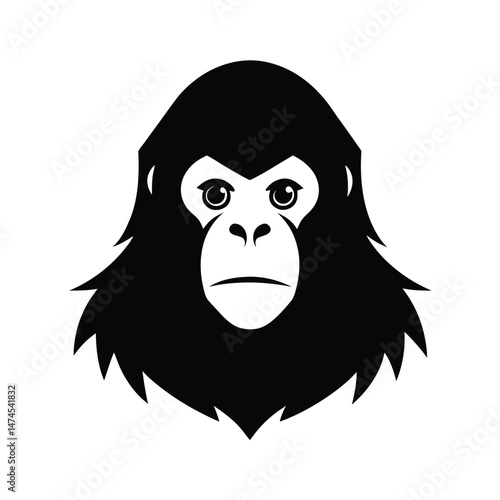 orangutan black head silhouette