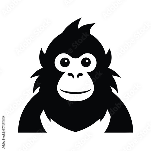 orangutan black head silhouette 