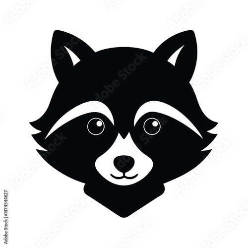 raccoon black head silhouette 