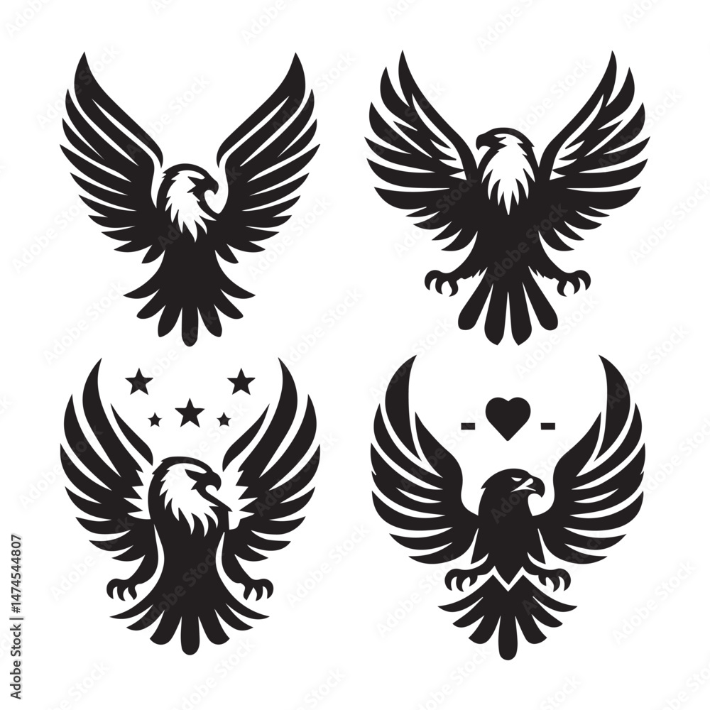 Obraz premium Eagle Symbol Silhouettes Bundle