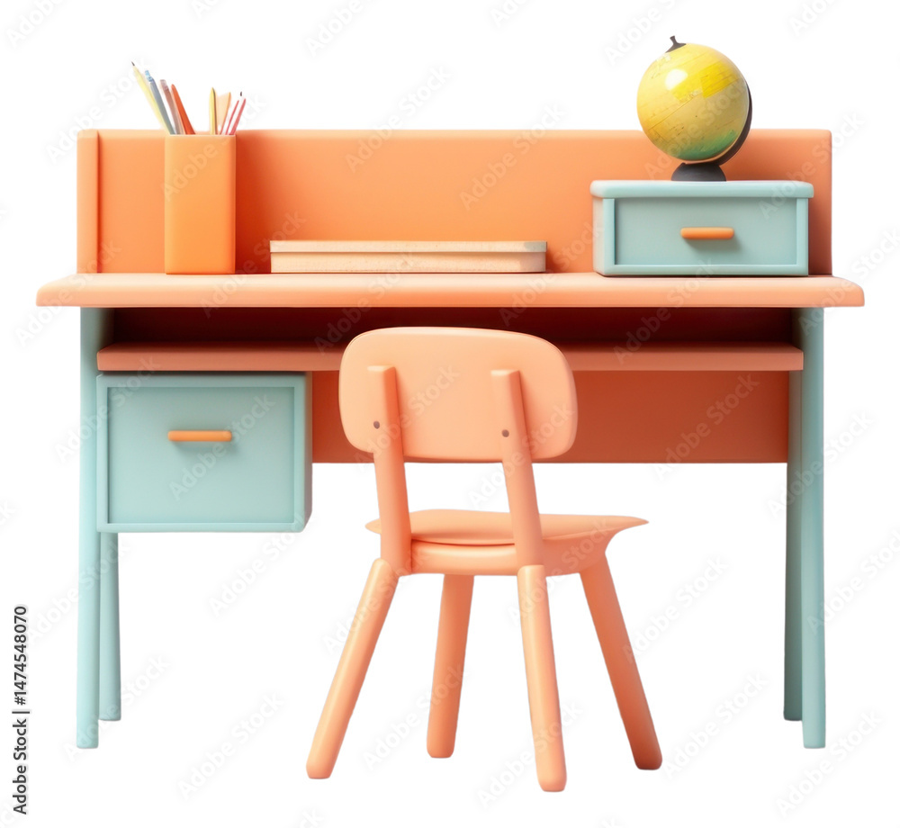 Fototapeta premium PNG Desk furniture classroom chair.