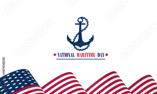 Vector Illustration of national maritime day. Symbol of Anchor. Abstract design and Background.