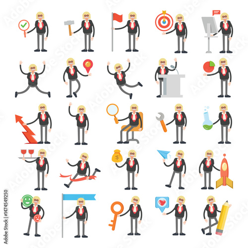judge characters in different activities poses vector illustration