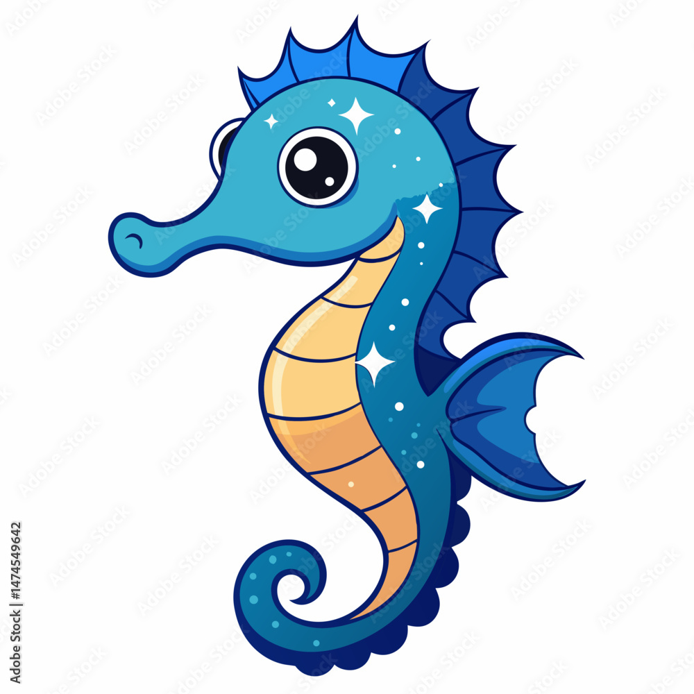 Fototapeta premium Astral Seahorse Fantasy Vector Art