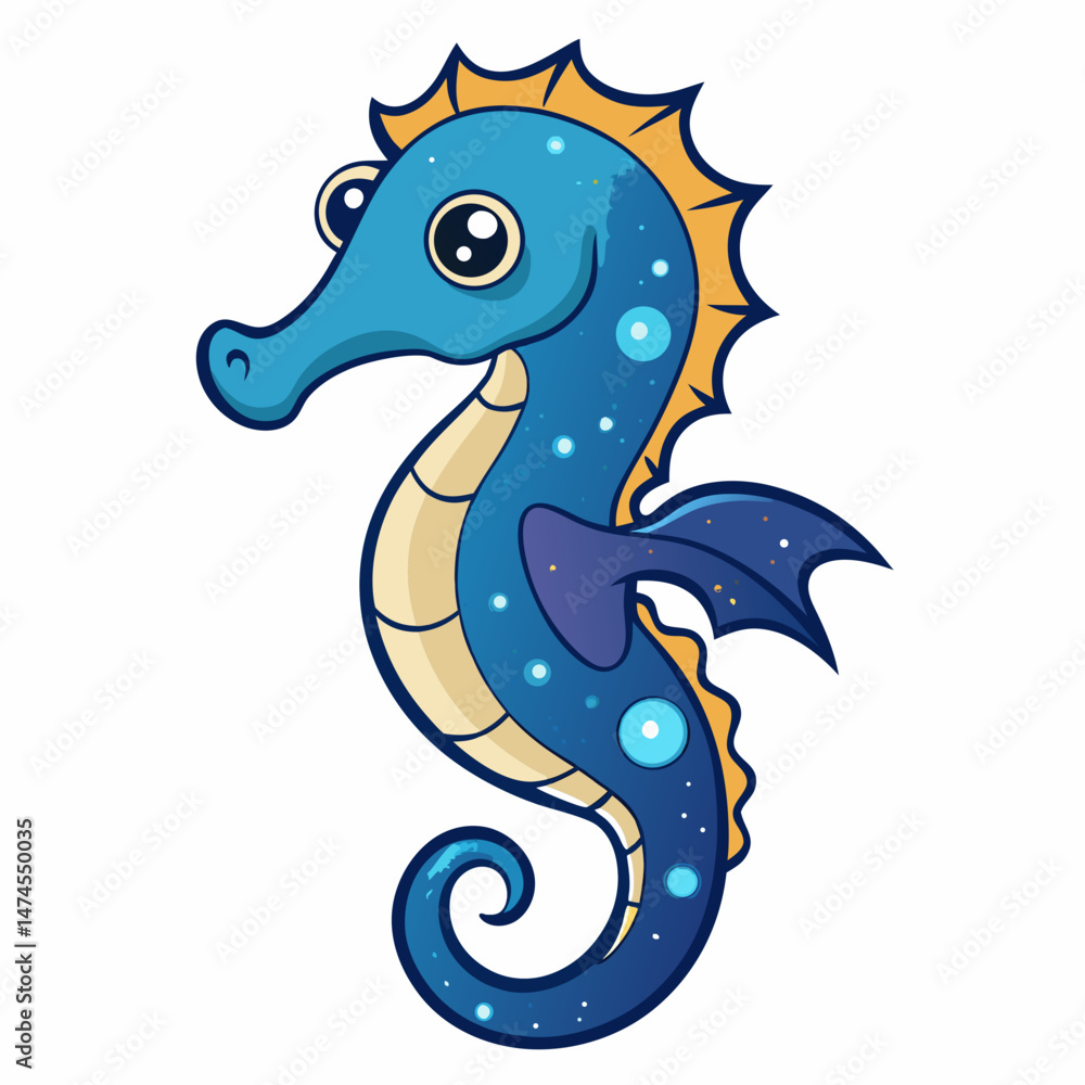 Fototapeta premium Astral Seahorse Fantasy Vector Art