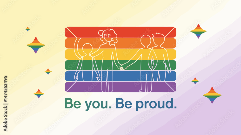 Naklejka premium pride month flag, happy pride month, gay pride month, lgbt, happy pride, pride flag, month flag, pride flag, flag pride, gay, national pride day, american pride month, pride flag with blank space, rai