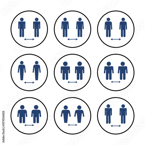 Social distance icon vector. social distancing icon. self quarantine sign