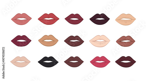 Creative vector graphic design of a skateboard with lips illustration on a white background