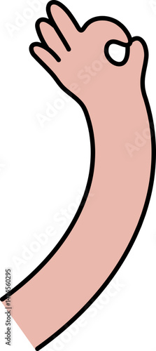 Funky long arm with hand okay illustration