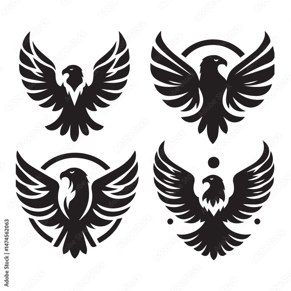 Obraz premium Flying Eagle Silhouette Pack