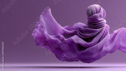 colorful cloth shape flying on purple background 3d animation,stock photo