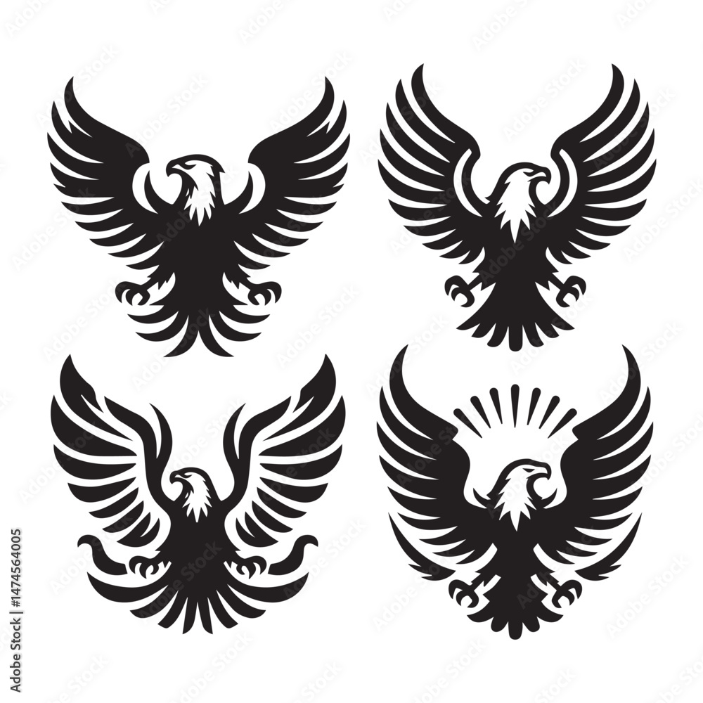 Obraz premium Flying Eagle Silhouette Pack