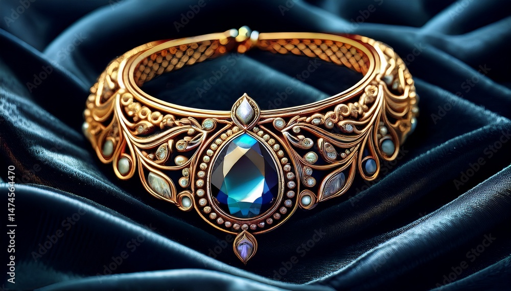 Obraz premium Statement-Schmuck auf Samthintergrund