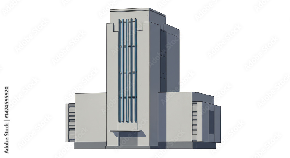 Fototapeta premium Isolated Art Deco Building