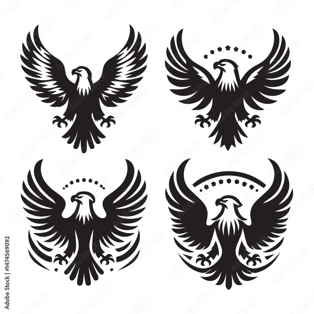 Fototapeta premium Flying Eagle Silhouette Pack