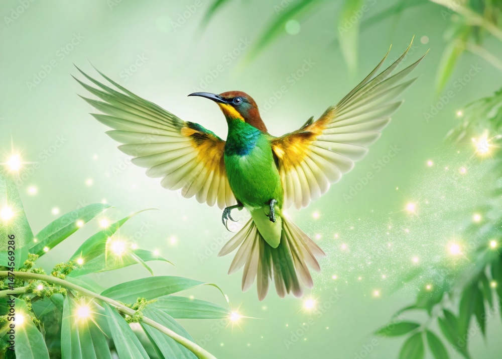 Mystical Bell Bird in Rainforest - Long Exposure Night Photography Mystical Bell Bird in Rainforest - Long Exposure Night Photography