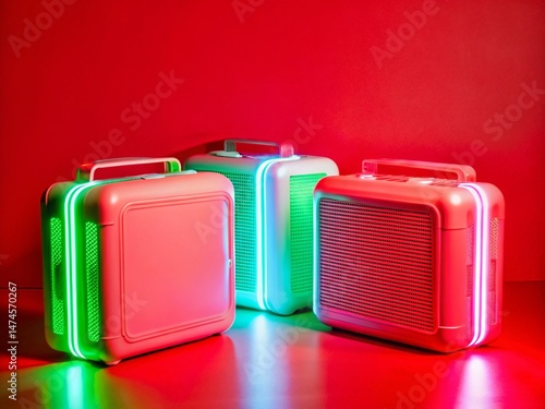 Neon Computer Cases: Vibrant Tech Photography with Colorful Lighting