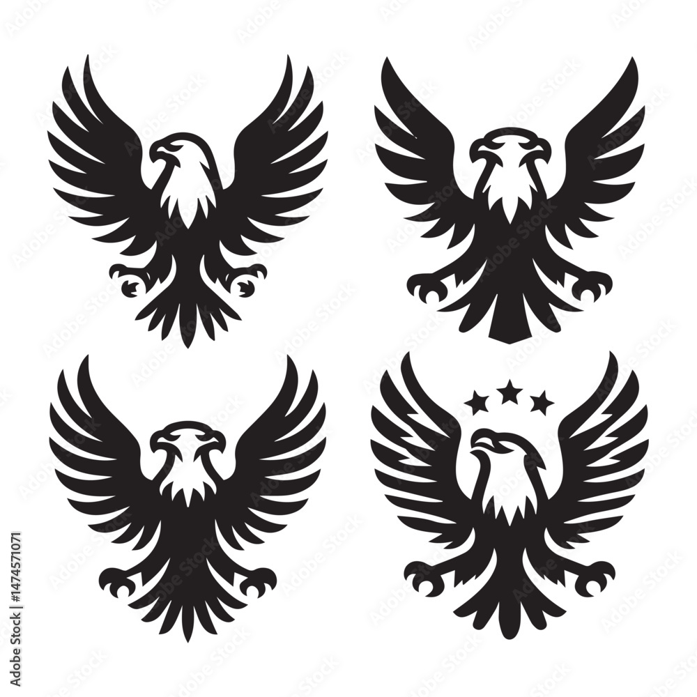 Obraz premium Flying Eagle Silhouette Pack