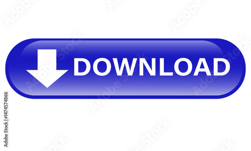 Glossy Blue Download Button vector illustration

