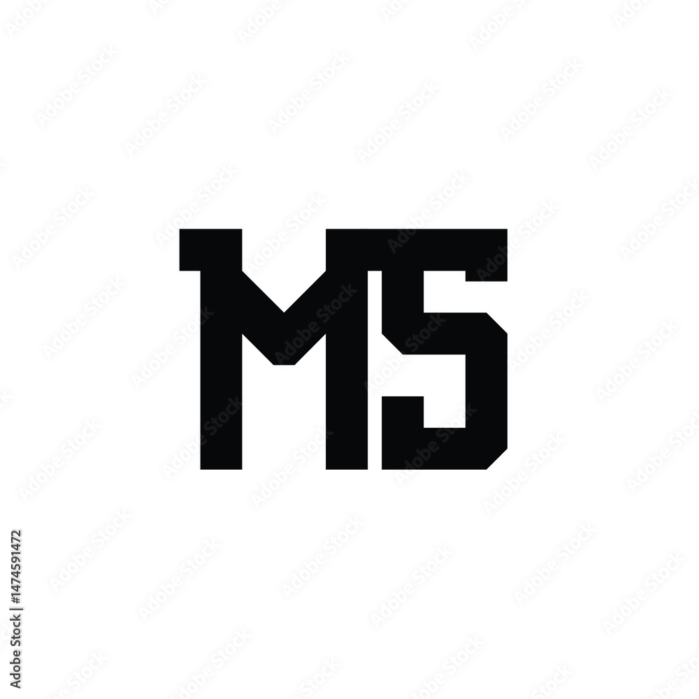 Obraz premium MS monogram logo design letter text name symbol monochrome logotype alphabet character simple logo