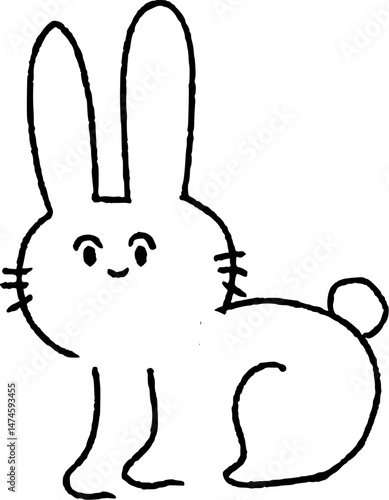 うさぎのシンプルイラスト