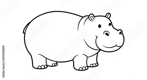 Cartoon hippo illustration
