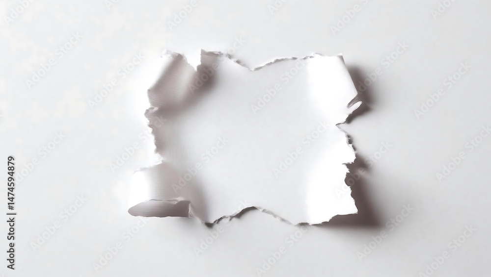 Ripped white paper with jagged edges Ripped white paper with jagged edges