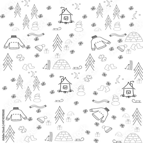 A simple pattern for the new year and Christmas. Vector illustration